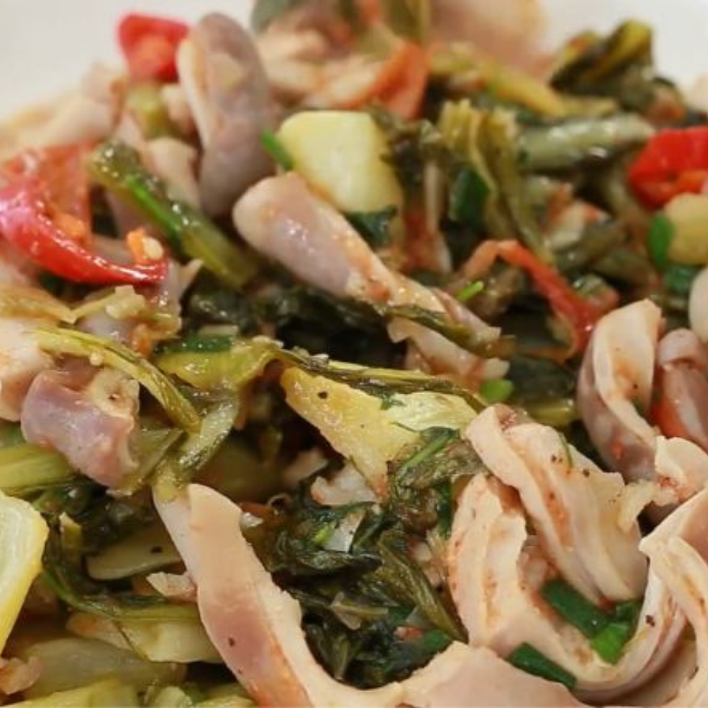 Bao Tử Heo Xào Cải Chua